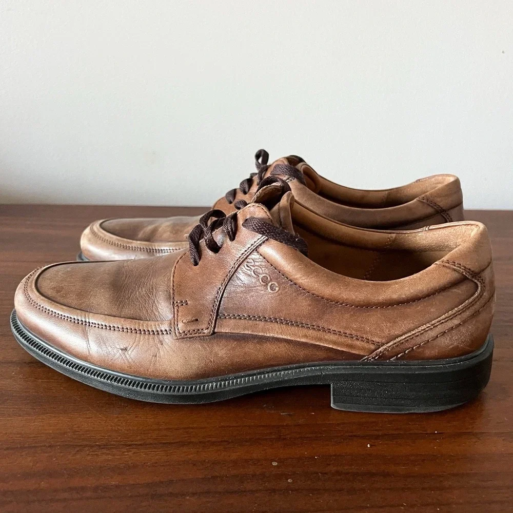 ECCO Men's Leather Lace Up Comfort Fit Oxford Dress Shoes Brown EU‎ 43